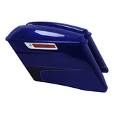 HR3 Zephyr Blue / Black Sunglo CVO Stretched Saddlebags For 14-23 Harley Touring
